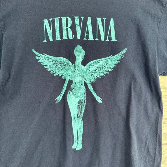 Nirvana In Utero Logo Short Sleeve T-Shirt Adult Large Navy Blue - Picture 2 of 6